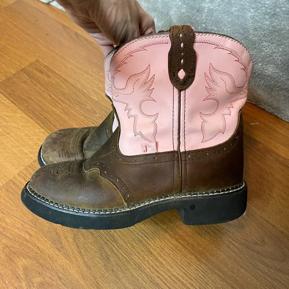 Justin Girls Youth Bay Apache Gypsy Western Boots 3D Country Cowgirl Half Calf